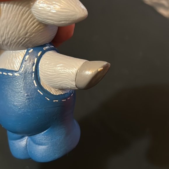 Ceramic cracked pot Moose/deer with Orange Hat and Blue Overalls - Picture 6 of 8